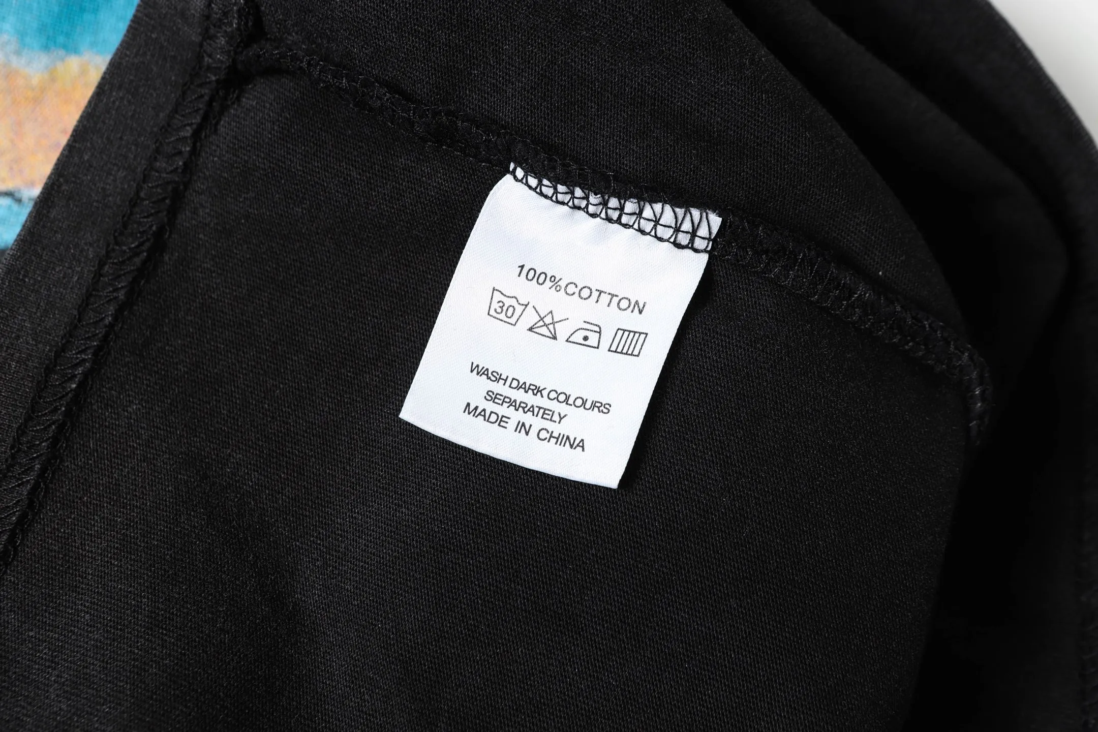 6042# washed black｜P116 Godspeed cross-border American rock and roll street washed retro style short-sleeved T (craft printing) fabric (fabric): 32 count combed double yarn 250 grams weight code (size): S-M-L-XL color (colour): washed black 👉