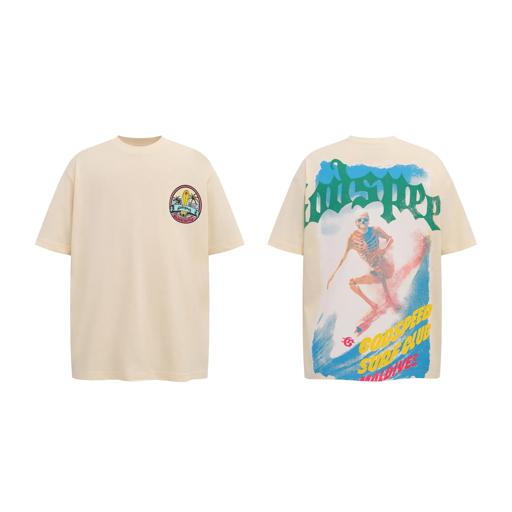 G803# P110 Godspeed short-sleeved T-shirt color: Bone (beige) size: S M L XL
