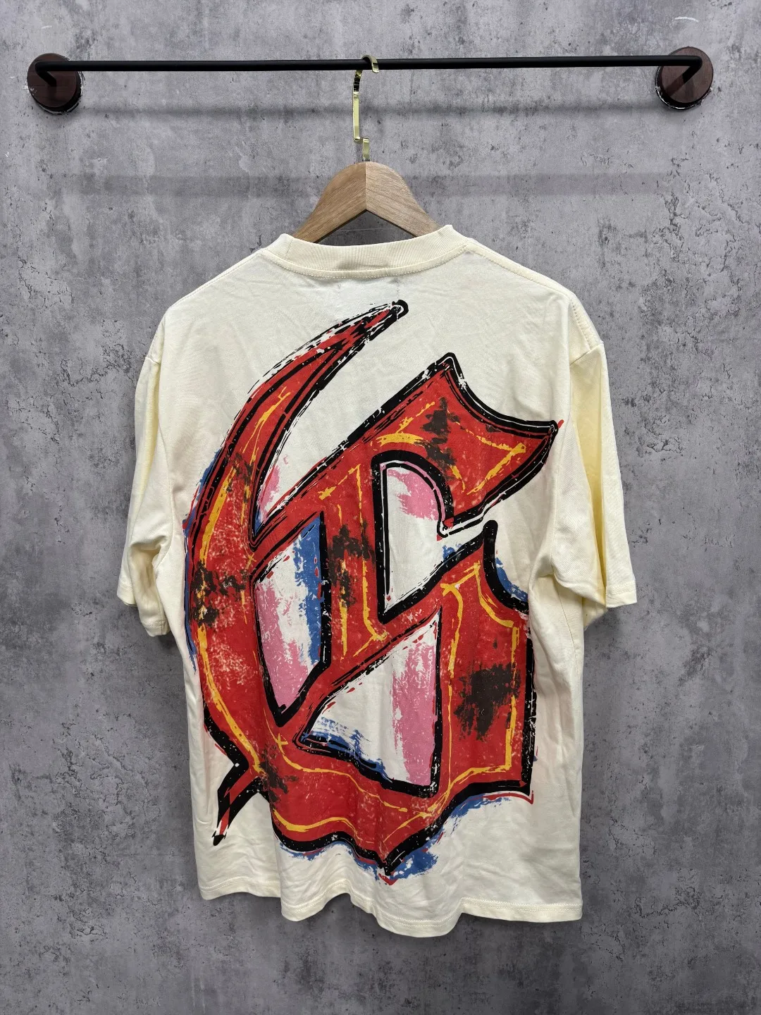G73# ​​GodSpeed ​​white ink direct spray short sleeve S-XL size apricot P110