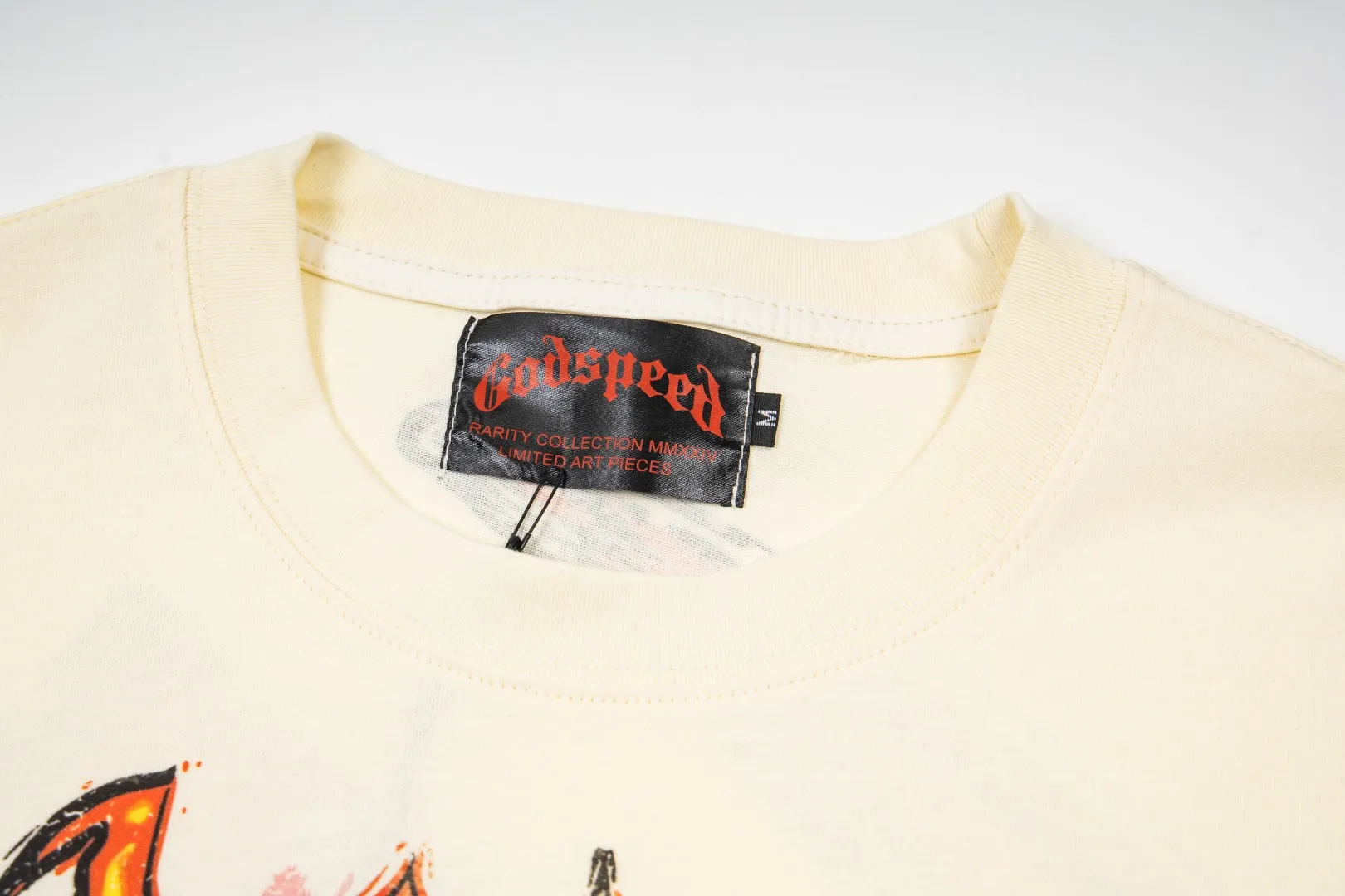 G73# ​​GodSpeed ​​white ink direct spray short sleeve S-XL size apricot P110