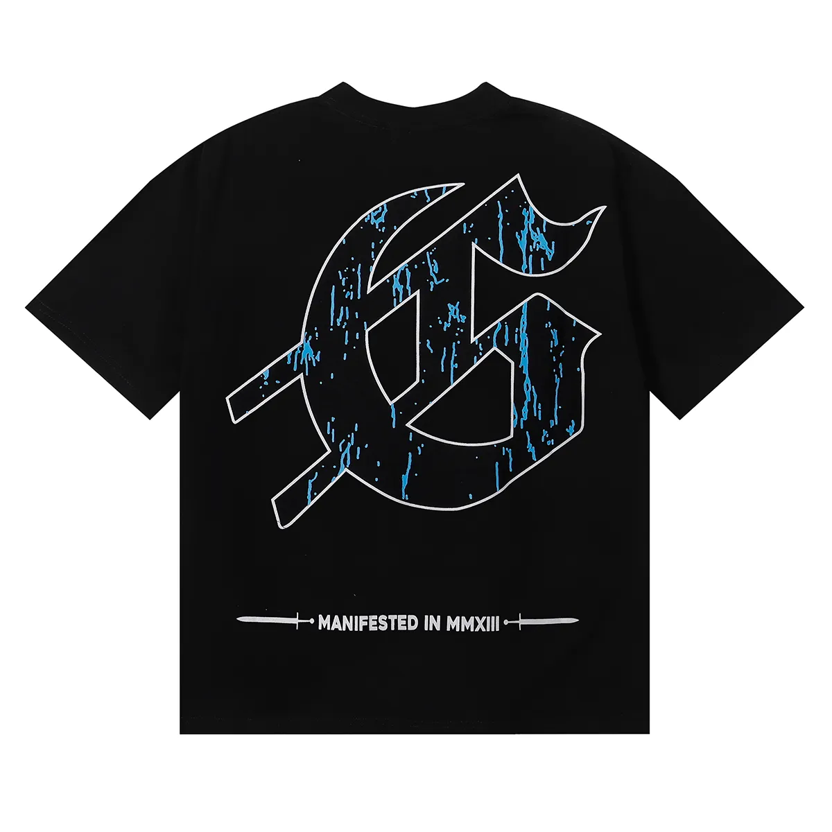 No. 7070, American fashion Godspeed skull gentleman rose print high weight double yarn pure cotton casual short-sleeved T-shirt batch 110 Color: black, apricot; Size: S M L XL