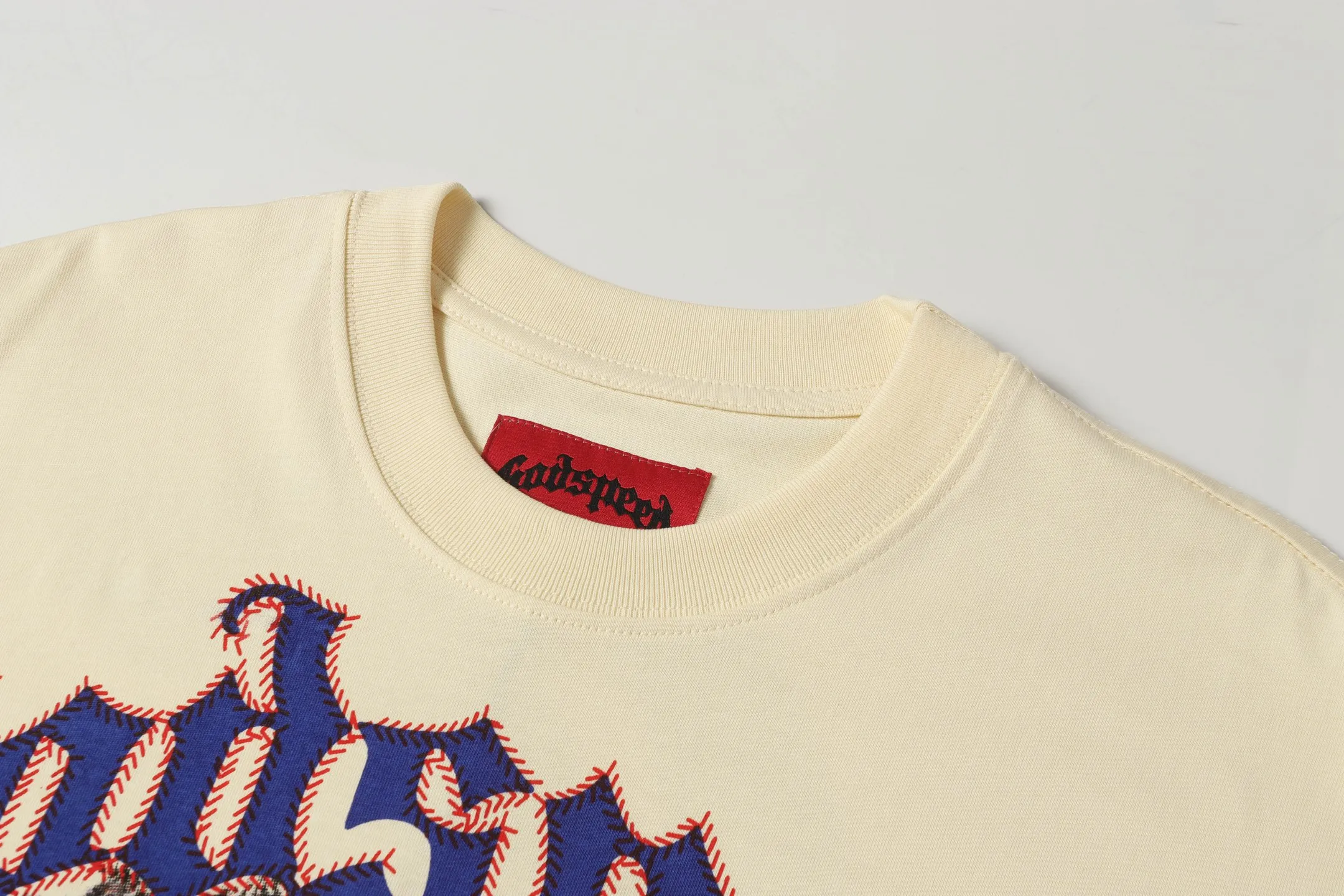 5068#apricot｜P104 Godspeed cross-border American rock and roll street washed retro style short-sleeved T (craft printing) fabric (fabric) 32 counts combed double yarn 240 grams weight code number (size): S-M-L-XL color (colour): apricot 👉