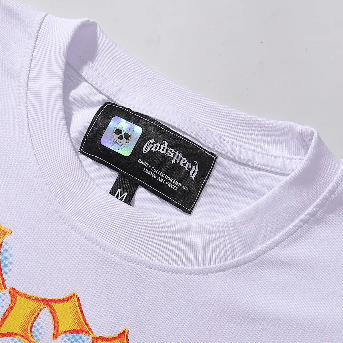 No. 7029, Mechao Godspeed VR glasses skull small fresh print high weight double yarn pure cotton casual short-sleeved T-shirt batch 110 Color: black, white; Size: S M L XL