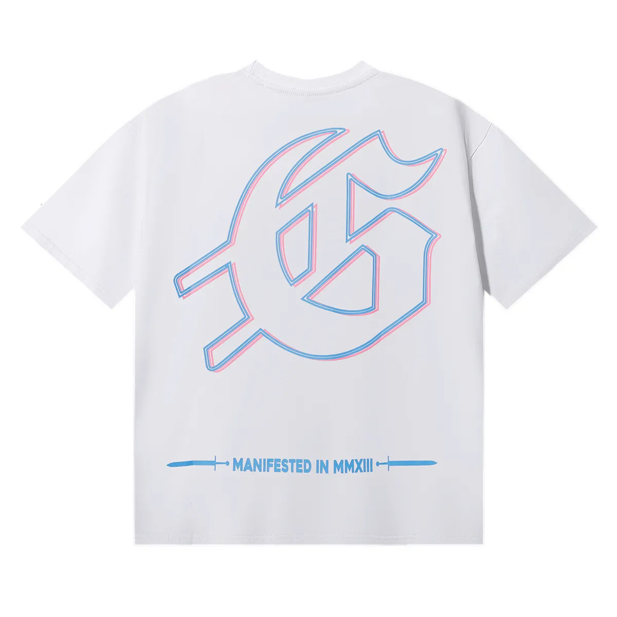 No. 7056, American fashion Godspeed skull surrounded by crowd print high quality double yarn pure cotton casual short-sleeved T-shirt batch 110 Color: black, white; Size: S M L XL