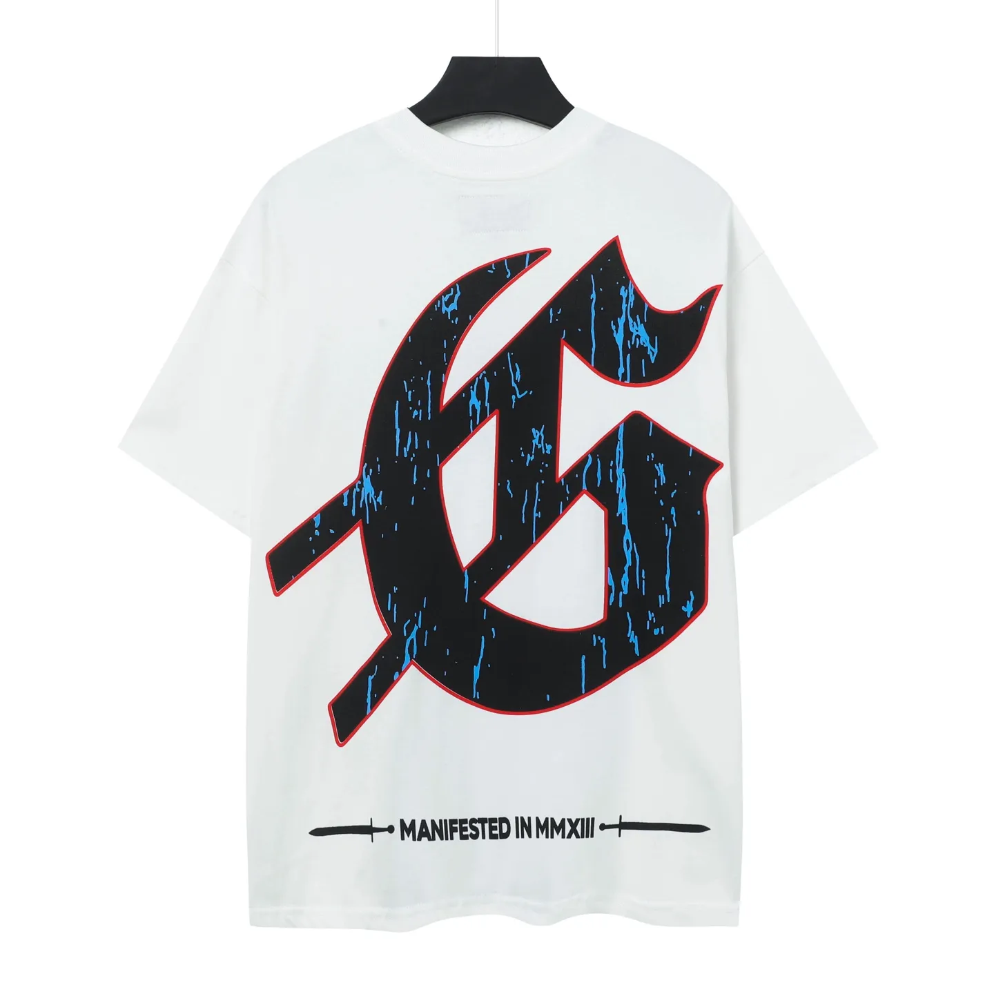 52💰5021# White I Additional color: White Godspeed cross-border American rock and roll street washed retro style short-sleeved T (craft print) Fabric (fabric): 32-count combed double yarn 240 grams weight Size (size): S-M-L-XL Color (colour): white, 👉