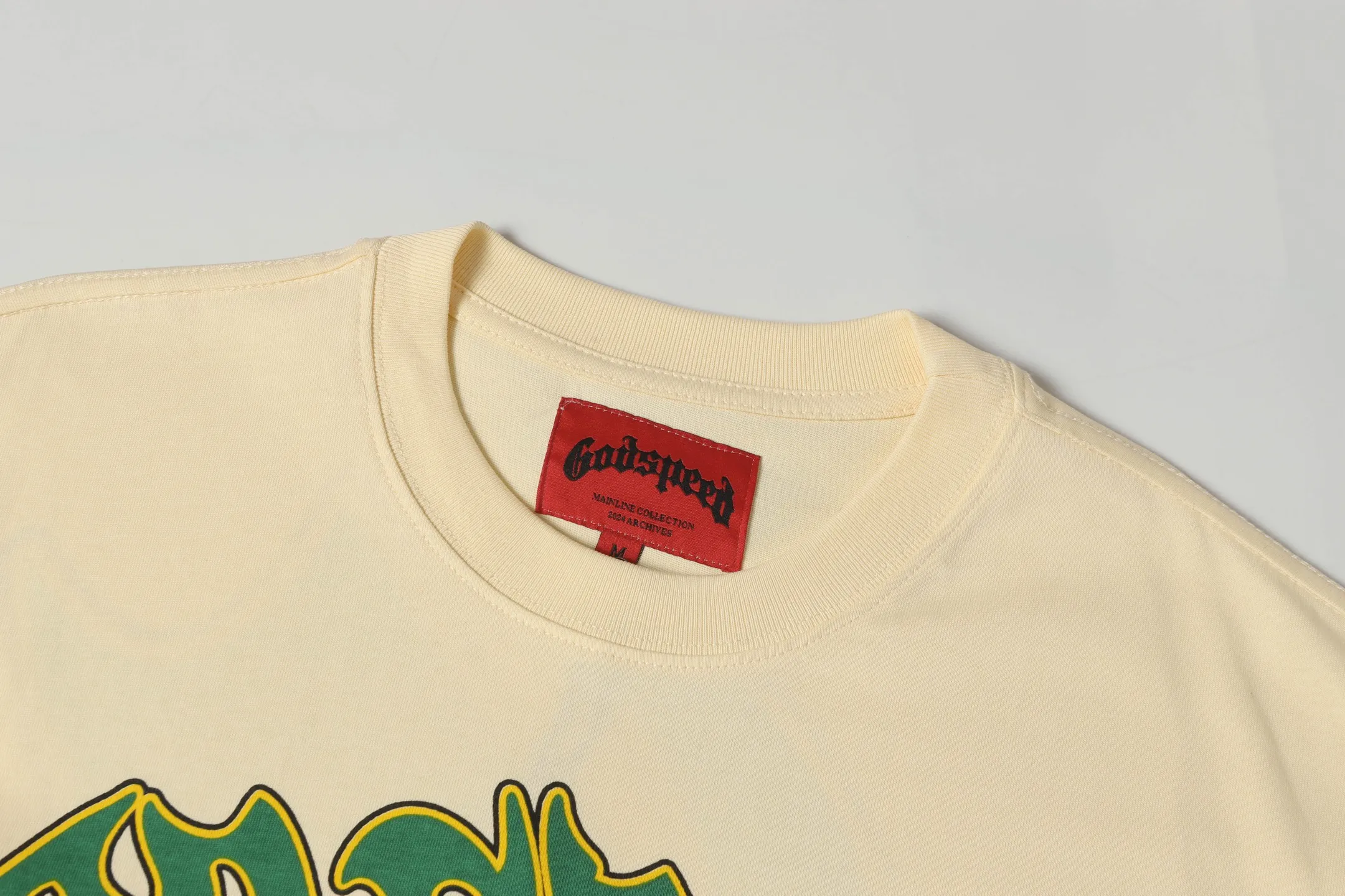 5047#Apricot｜P104 Godspeed cross-border American rock and roll street washed retro style short-sleeved T (craft printing) fabric (fabric) 32-count combed double yarn 240 grams weight code number (size): S-M-L-XL color (colour): apricot