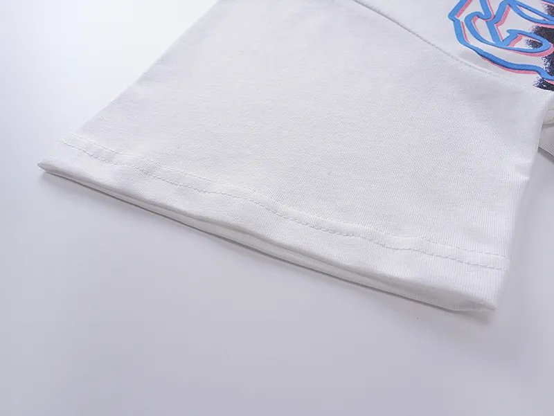 3075# P110 Real shot Godspeed American trendy rock and roll street retro loose printed cotton short sleeves Fabric: 240g 32 count fine cotton double yarn pure cotton Color: off-white Size: S M L XL