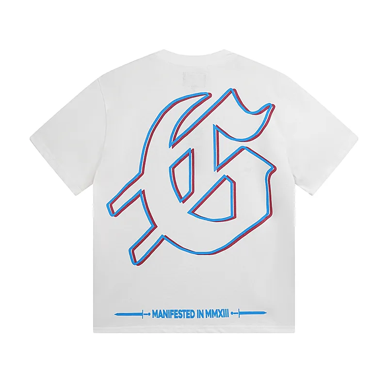 3075# P110 Real shot Godspeed American trendy rock and roll street retro loose printed cotton short sleeves Fabric: 240g 32 count fine cotton double yarn pure cotton Color: off-white Size: S M L XL