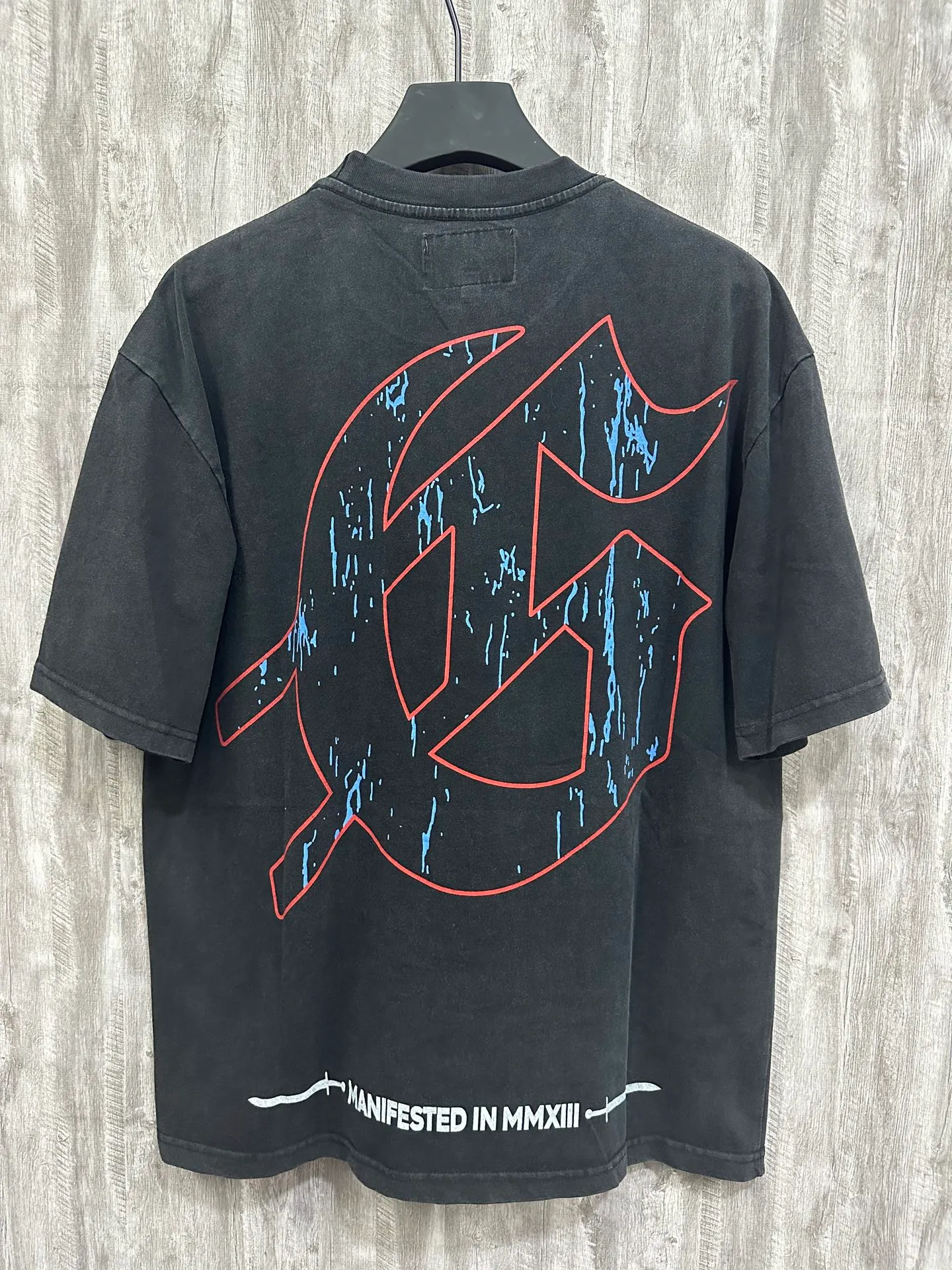 6021# Washed Black｜P116 Godspeed cross-border American rock and roll street washed retro style short-sleeved T (craft print) Fabric (fabric): 32 count combed double yarn 250 grams weight Size (size): S-M-L-XL Color (colour): Washed black 👉