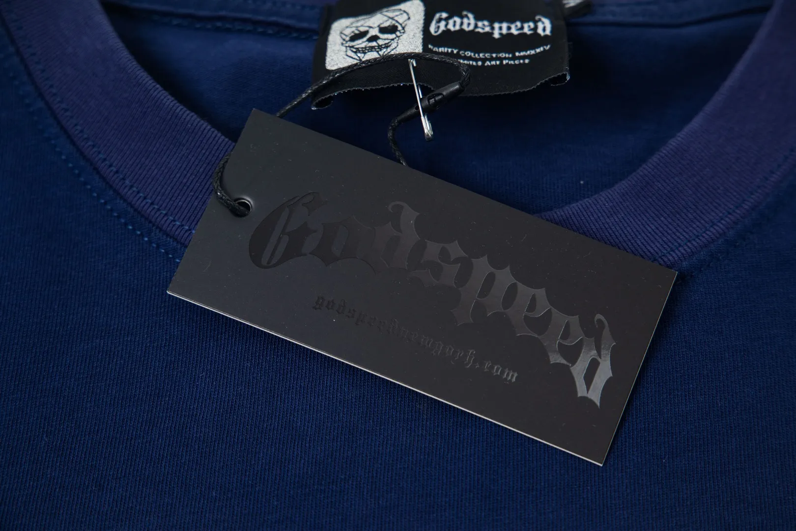 G46# GodSpeed ​​white ink direct spray washed long sleeve S-XL size black (washed) P156 blue (washed) P156