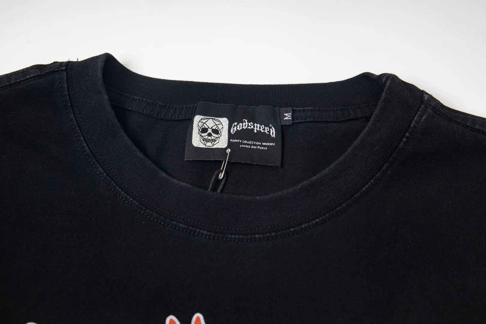 G46# GodSpeed ​​white ink direct spray washed long sleeve S-XL size black (washed) P156 blue (washed) P156