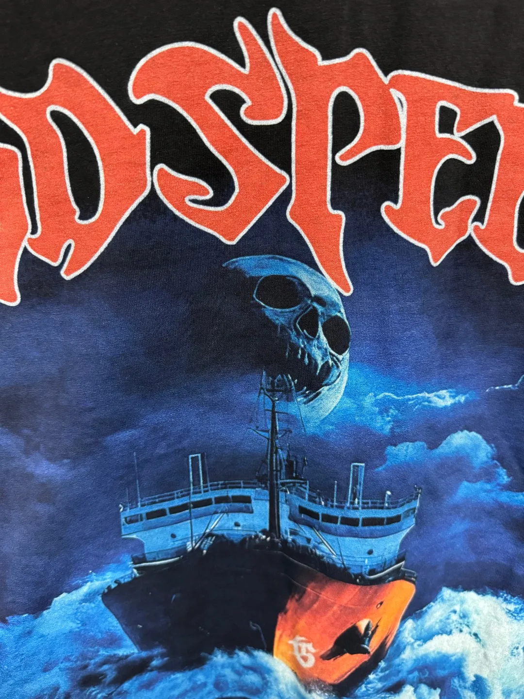 G46# GodSpeed ​​white ink direct spray washed long sleeve S-XL size black (washed) P156 blue (washed) P156