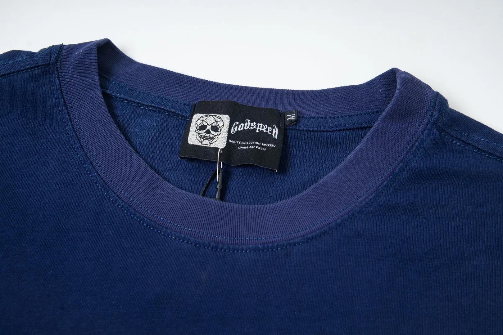 G46# GodSpeed ​​white ink direct spray washed long sleeve S-XL size black (washed) P156 blue (washed) P156