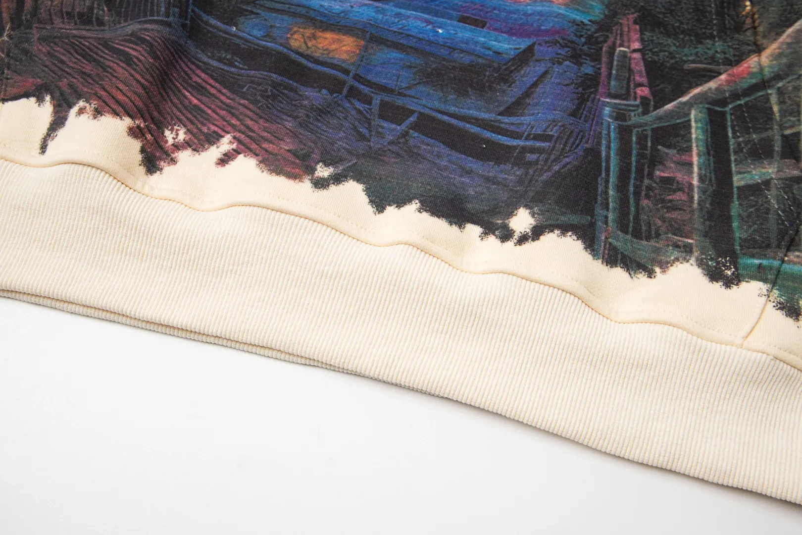 G51# GodSpeed ​​white ink direct spray sweatshirt Size S-XL Purple (washed) P236 Apricot P226