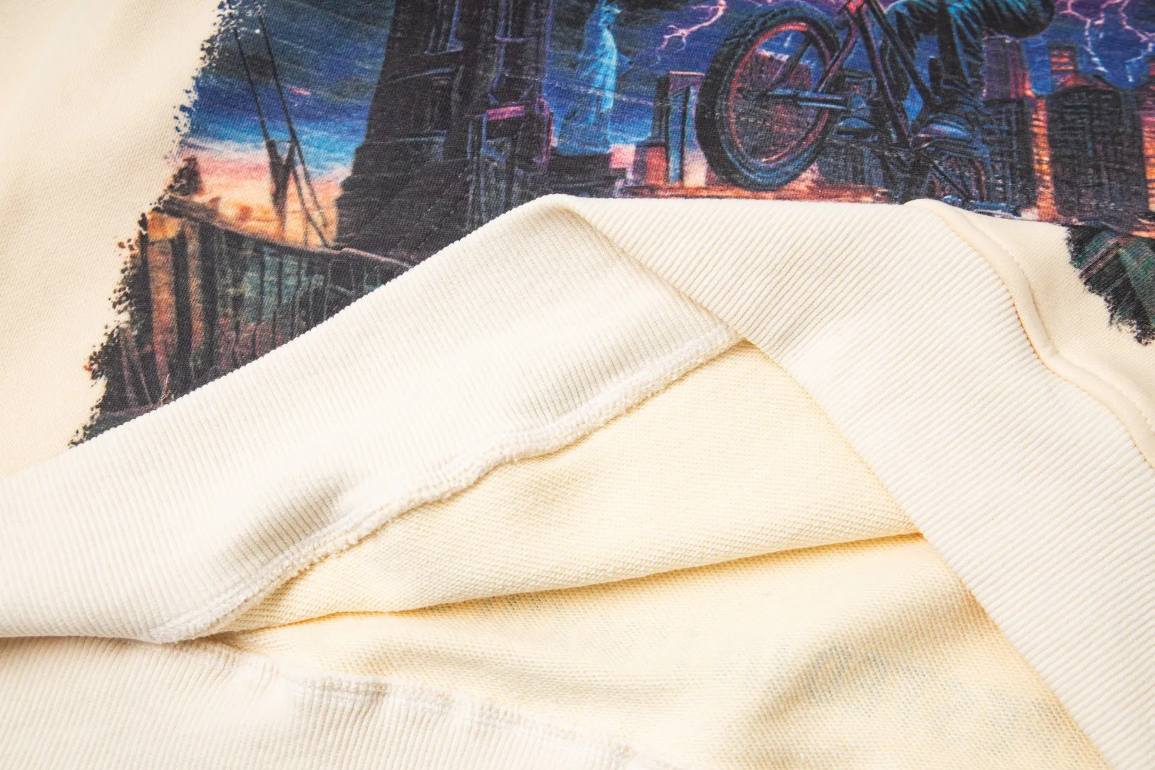 G51# GodSpeed ​​white ink direct spray sweatshirt Size S-XL Purple (washed) P236 Apricot P226