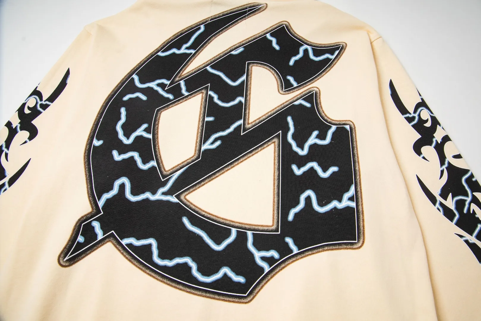 G51# GodSpeed ​​white ink direct spray sweatshirt Size S-XL Purple (washed) P236 Apricot P226