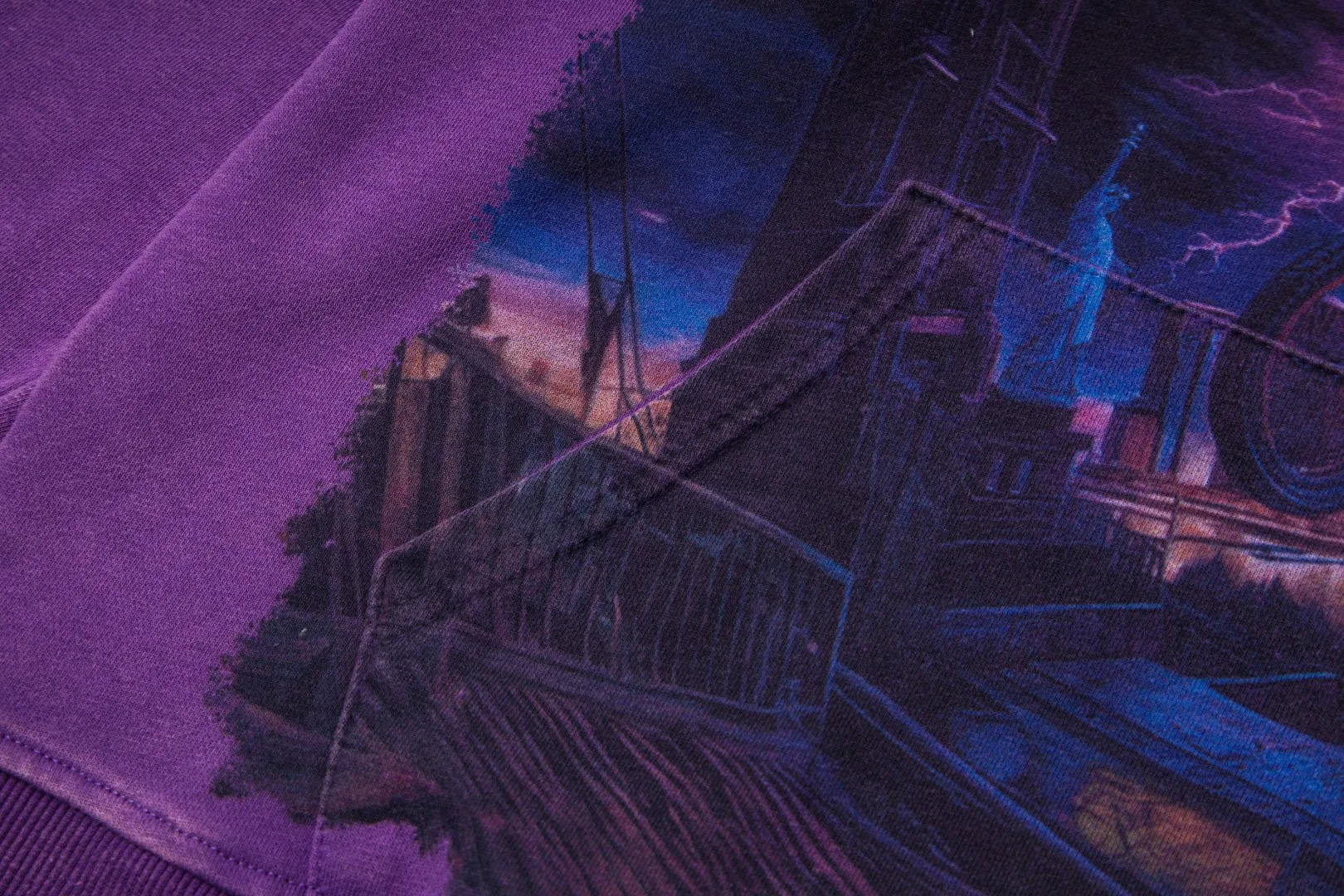 G51# GodSpeed ​​white ink direct spray sweatshirt Size S-XL Purple (washed) P236 Apricot P226