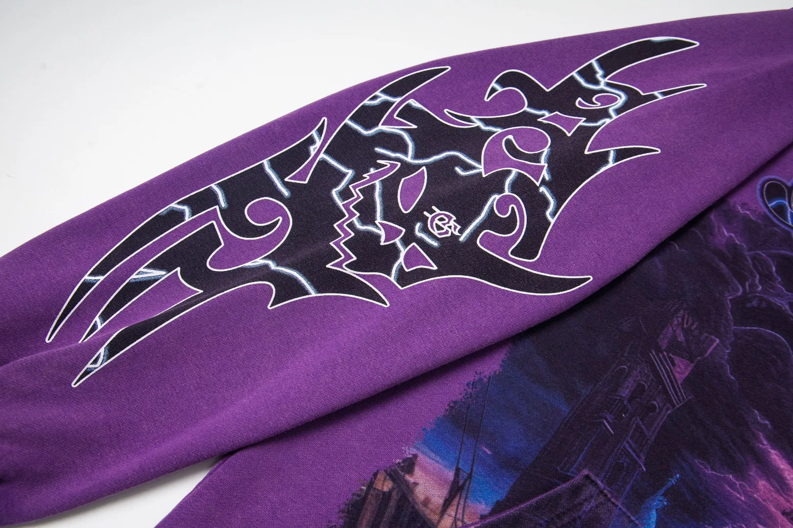 G51# GodSpeed ​​white ink direct spray sweatshirt Size S-XL Purple (washed) P236 Apricot P226