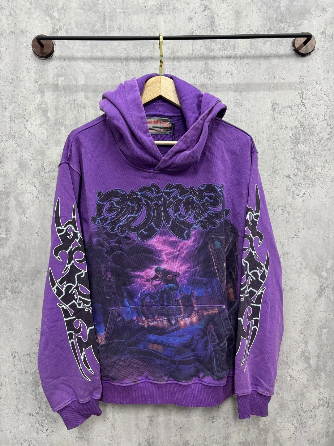 G51# GodSpeed ​​white ink direct spray sweatshirt Size S-XL Purple (washed) P236 Apricot P226