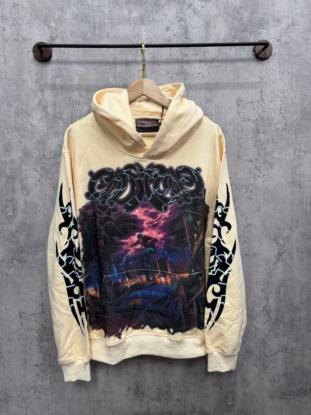 G51# GodSpeed ​​white ink direct spray sweatshirt Size S-XL Purple (washed) P236 Apricot P226