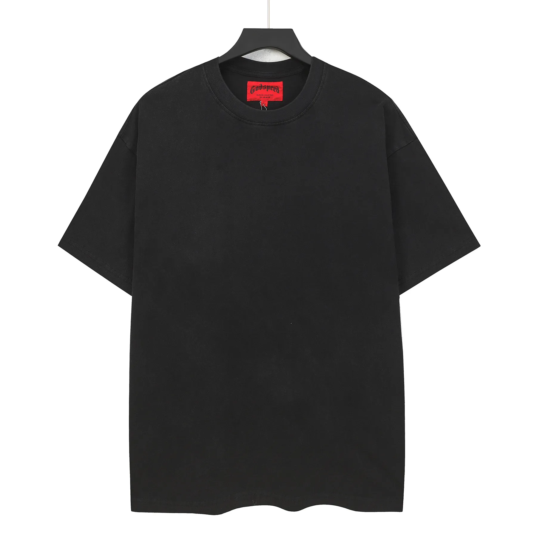 6121#washed black | P116 Godspeed cross-border American rock and roll street washed retro style short-sleeved T (craft printing) fabric (fabric): 32 count combed double yarn 250g weight code number (size): S-M-L-XL color (colour): washed black