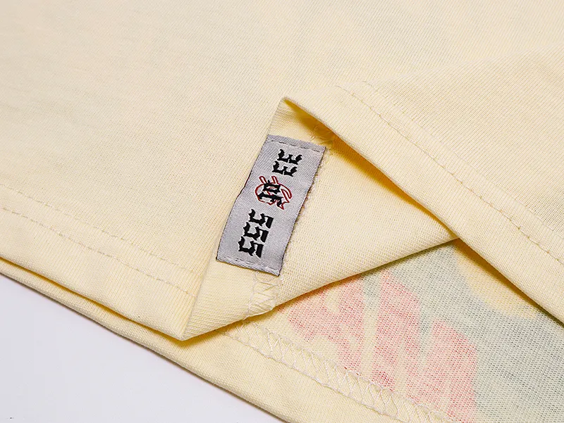 3056# P110 Real shot Godspeed American fashion rock street retro loose printed cotton short sleeves Fabric: 240g 32 count fine cotton double yarn pure cotton Color: apricot Size: S M L XL