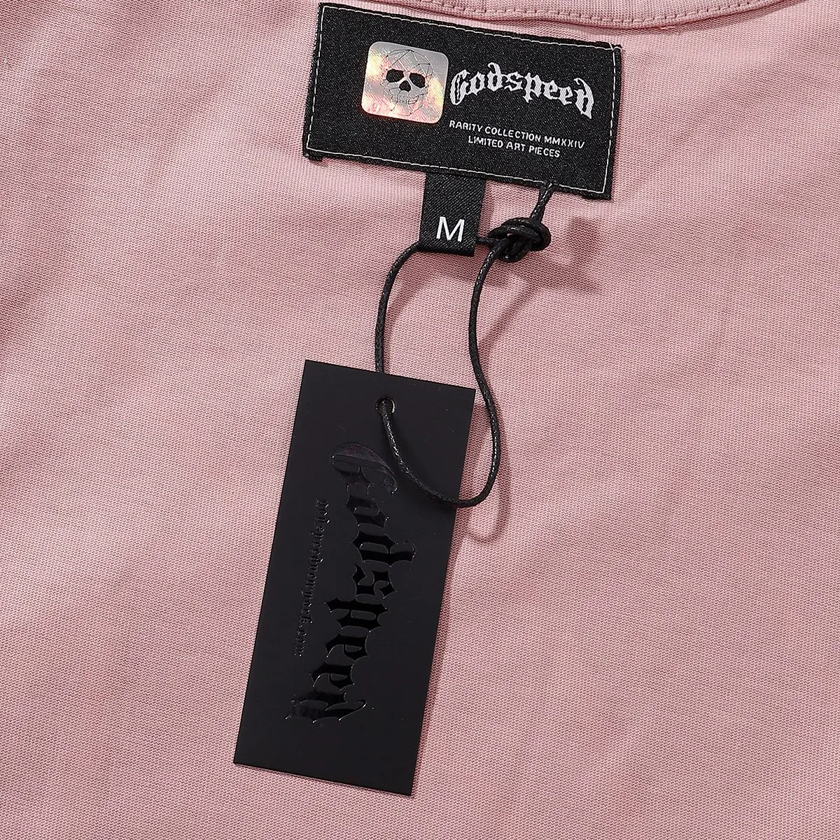 Batch 106, No. 7083, American fashion Godspeed skull racing print high quality double yarn pure cotton casual short-sleeved T-shirt Color: black, white, pink; Size: S M L XL