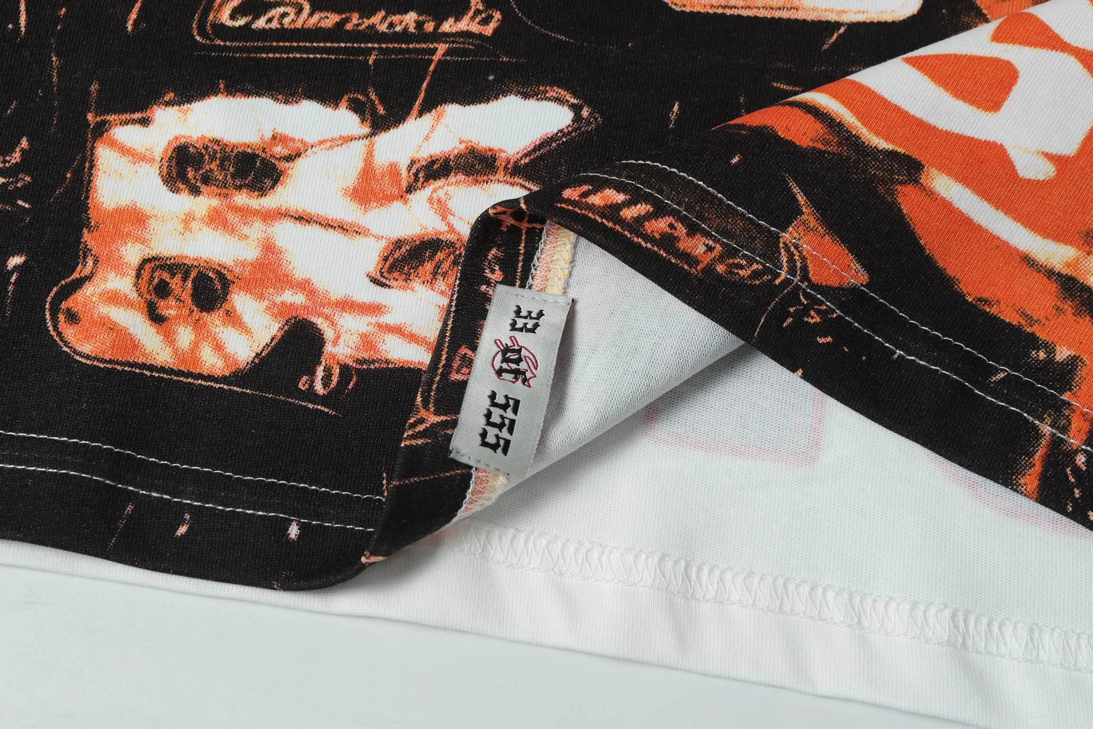 5036# White ｜P104 Godspeed cross-border American rock and roll street washed retro style short-sleeved T (craft printing) fabric (fabric): 32 counts combed double yarn 240 grams weight code number (size): S-M-L-XL color (colour): white 👉 👉