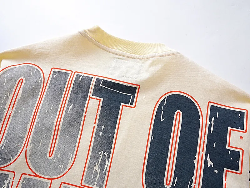 3157# P140 Real shot of Godspeed American fashion rock street pure cotton loose bottoming long-sleeved T-shirt long T. Fabric: 270g 32 count fine cotton double yarn pure cotton Color: Apricot Code number: S M L XL