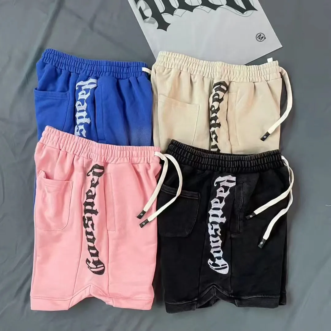 150💰G90 godspeed retro washed and distressed shorts rope custom logo 380g pure cotton terry S～XL