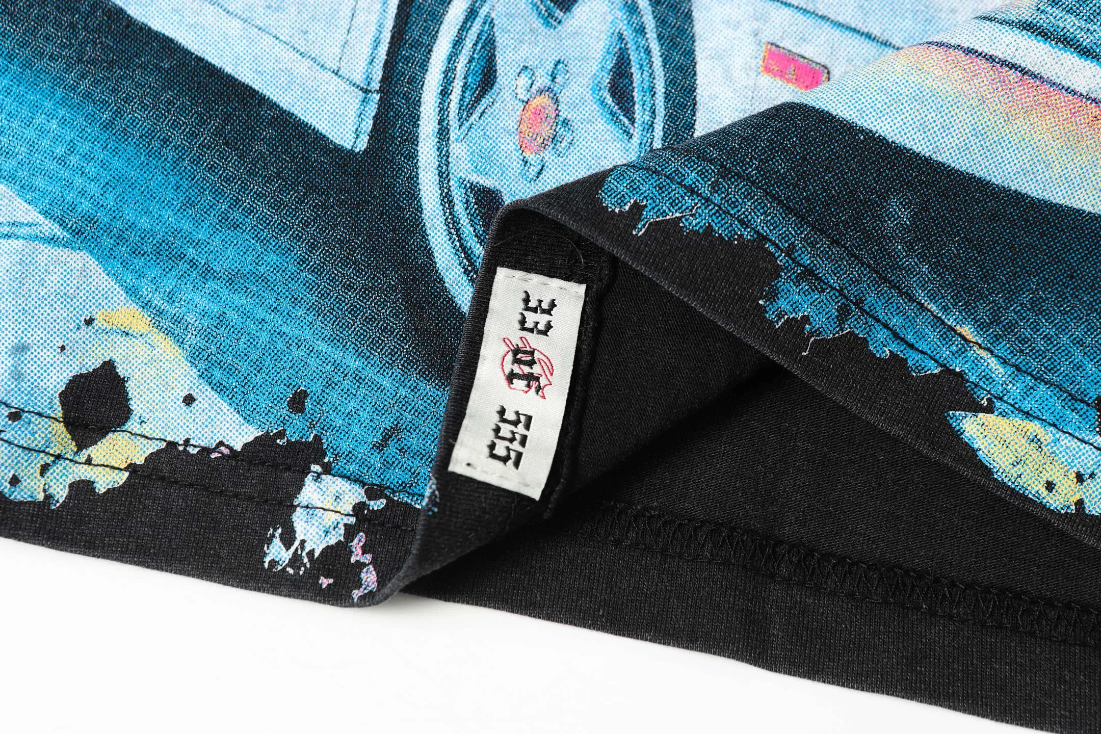 6057#washed black｜P116 Godspeed cross-border American rock and roll street washed retro style short-sleeved T (craft printing) fabric (fabric): 32 count combed double yarn 250g weight code number (size): S-M-L-XL color (colour): washed black