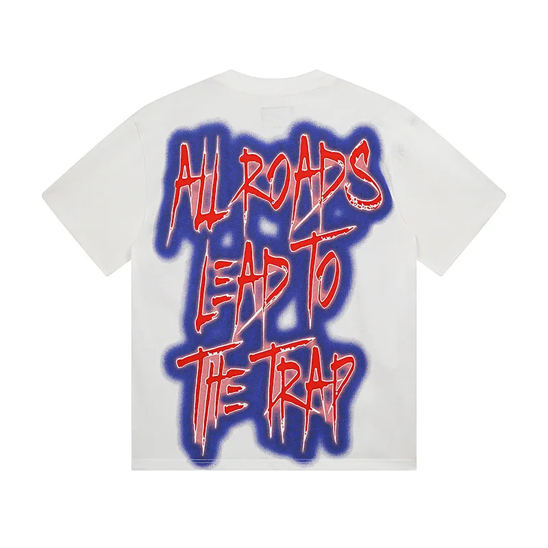 3115# P106 Real shot Godspeed American fashion rock street retro loose printed cotton short sleeves Fabric: 240g 32 count fine cotton double yarn pure cotton Color: off-white Size: S M L XL