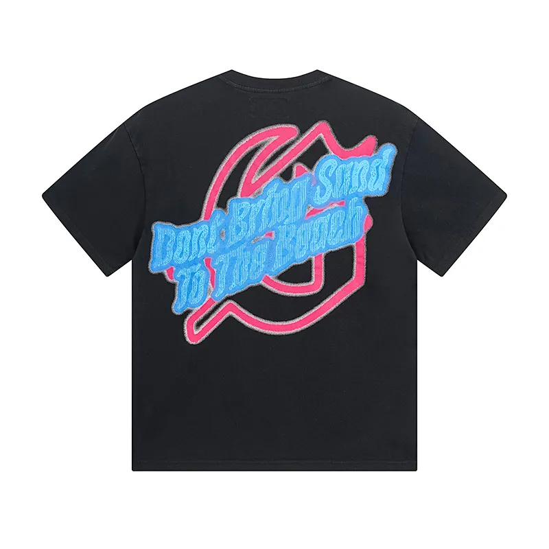1052# P126 Washed Black Real Shot Godspeed American Fashion Rock Street Retro Washed Distressed Printed Cotton Short Sleeves Fabric: 250g 32 Count Fine Cotton Double Yarn Pure Cotton Color: Washed Black Size: S M L XL