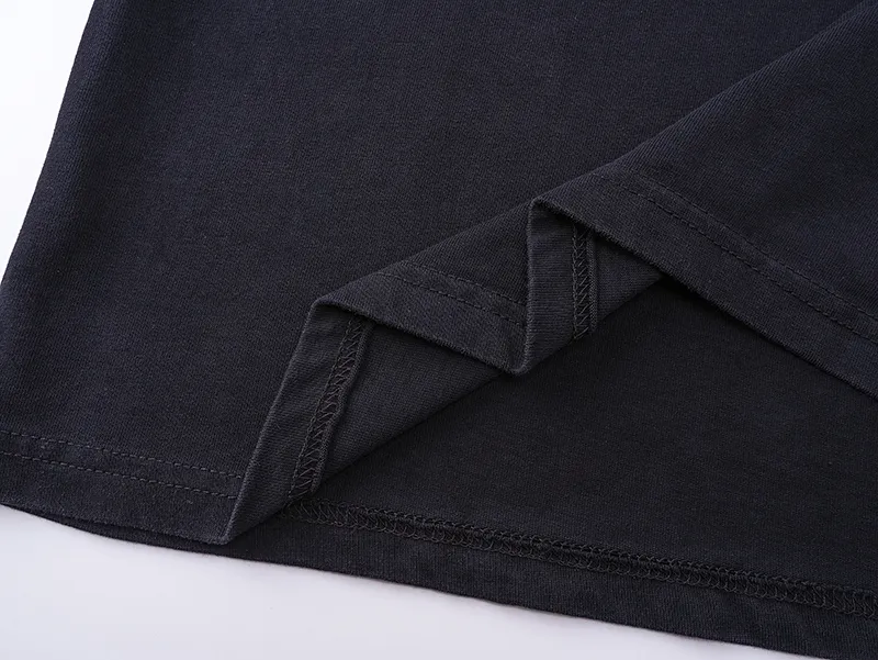 1052# P126 Washed Black Real Shot Godspeed American Fashion Rock Street Retro Washed Distressed Printed Cotton Short Sleeves Fabric: 250g 32 Count Fine Cotton Double Yarn Pure Cotton Color: Washed Black Size: S M L XL