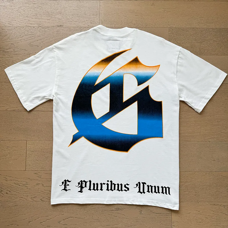 3126# P106 Real shot Godspeed American fashion rock street retro loose printed cotton short sleeves Fabric: 240g 32 count fine cotton double yarn pure cotton Color: off-white Size: S M L XL