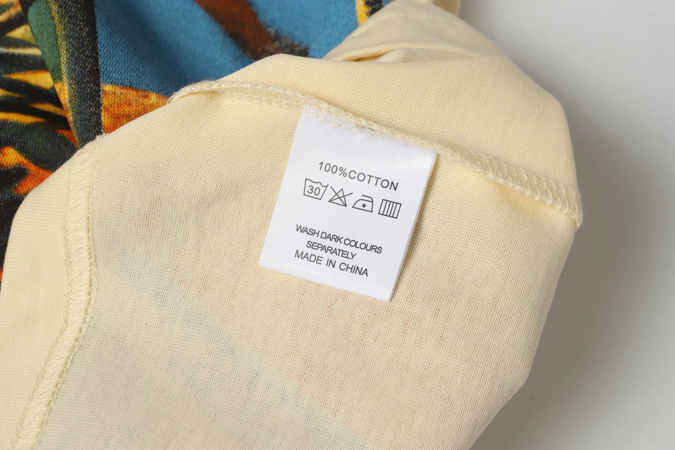 5042#apricot|P104 Godspeed cross-border American rock and roll street washed retro style short-sleeved T (craft printing) fabric (fabric) 32-count combed double yarn 240 grams weight code number (size): S-M-L-XL color (colour): apricot