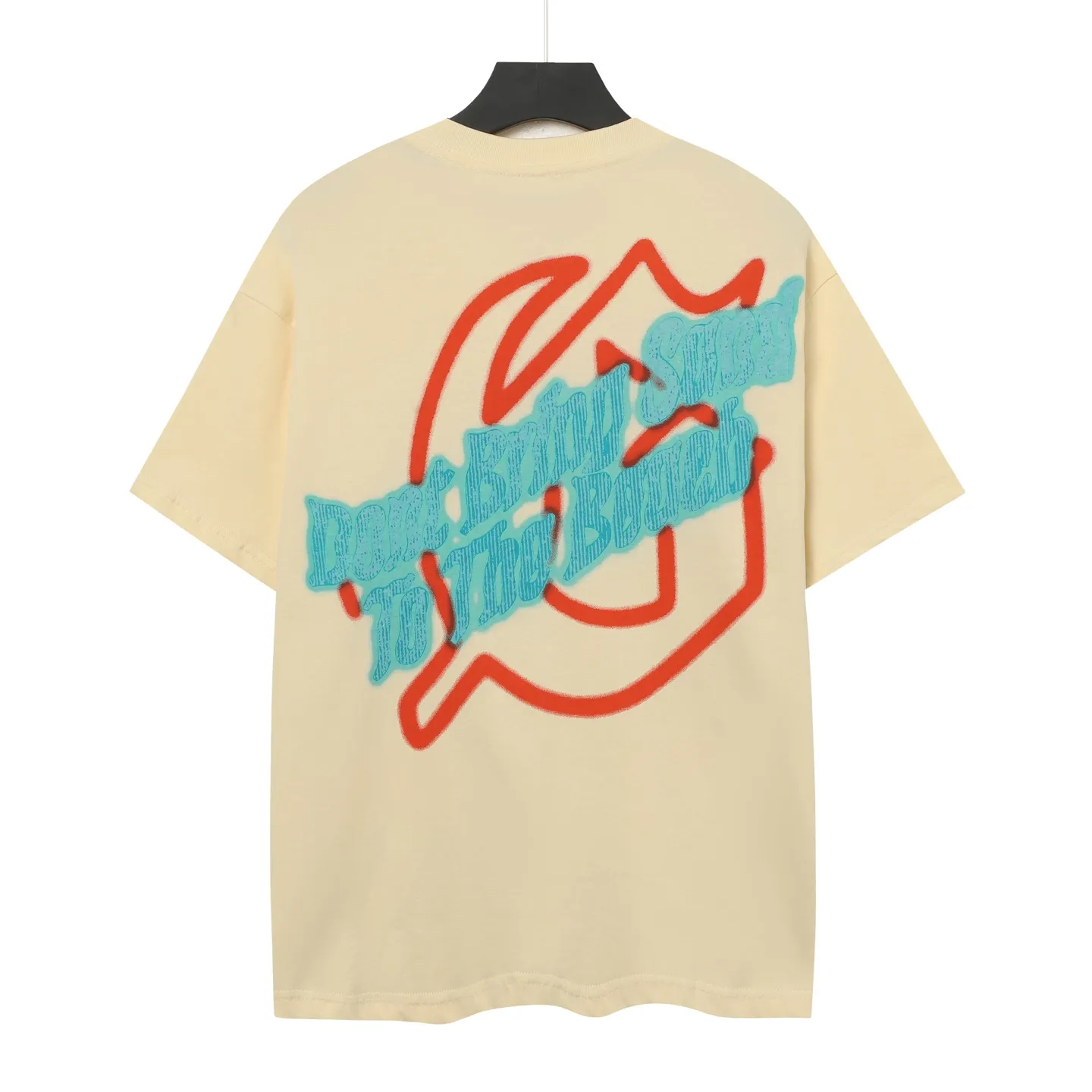 5042#apricot|P104 Godspeed cross-border American rock and roll street washed retro style short-sleeved T (craft printing) fabric (fabric) 32-count combed double yarn 240 grams weight code number (size): S-M-L-XL color (colour): apricot
