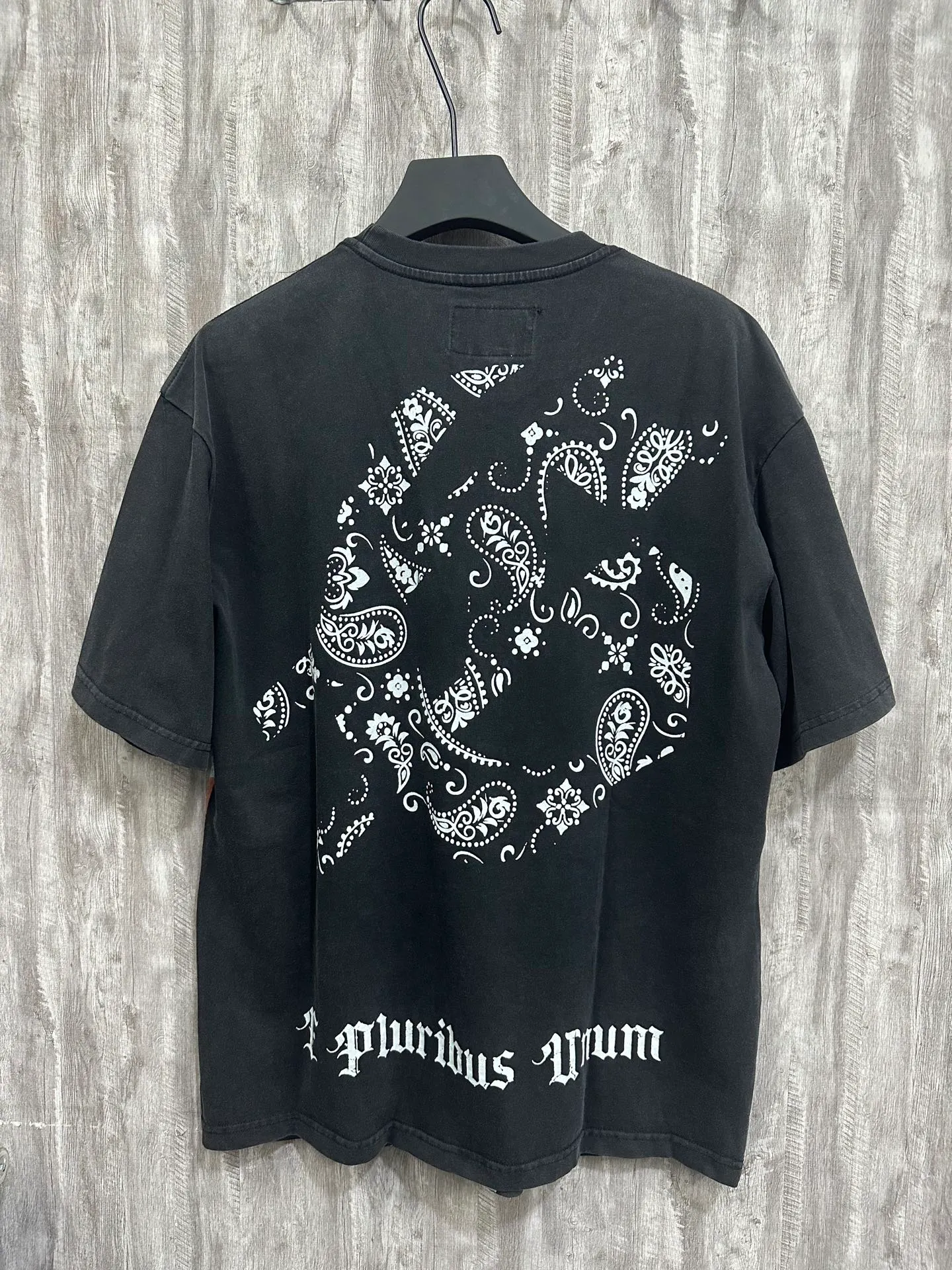 6003#washed black｜P116 Godspeed cross-border American rock and roll street washed retro style short-sleeved T (craft printing) fabric (fabric): 32 count combed double yarn 250g weight code number (size): S-M-L-XL color (colour): washed black