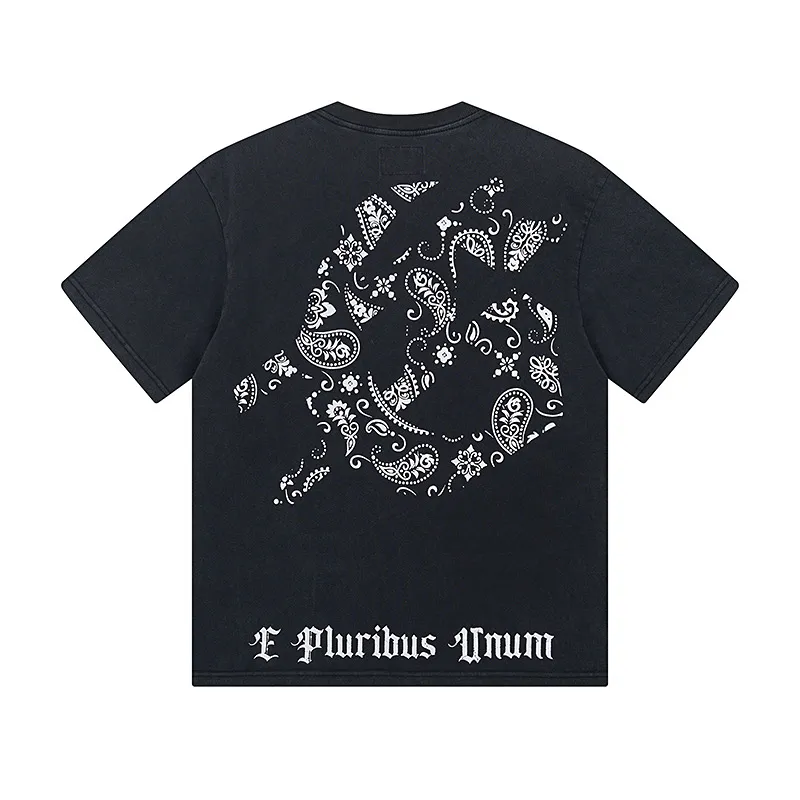 6003#washed black｜P116 Godspeed cross-border American rock and roll street washed retro style short-sleeved T (craft printing) fabric (fabric): 32 count combed double yarn 250g weight code number (size): S-M-L-XL color (colour): washed black