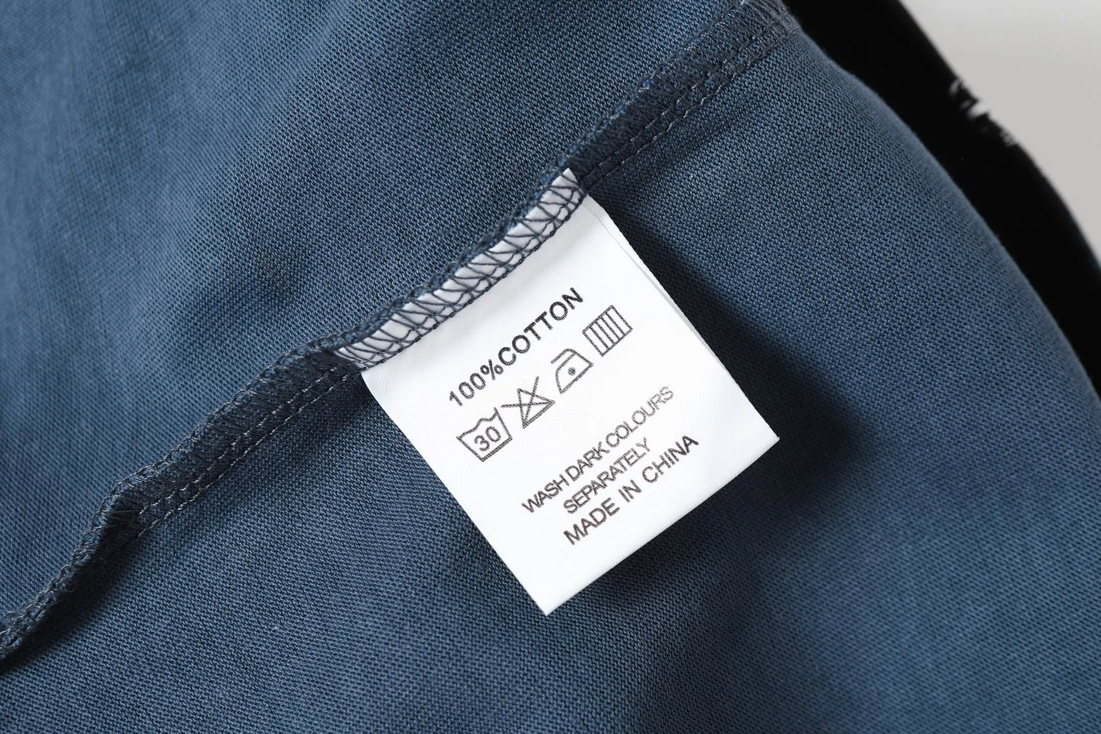 5093#sea blue/apricot P106 Godspeed cross-border American rock and roll street wash retro style short-sleeved T (craft printing) fabric (fabric) 32-count combed double yarn 240 grams weight code (size): S-M-L-XL color (colour): apricot/sea blue