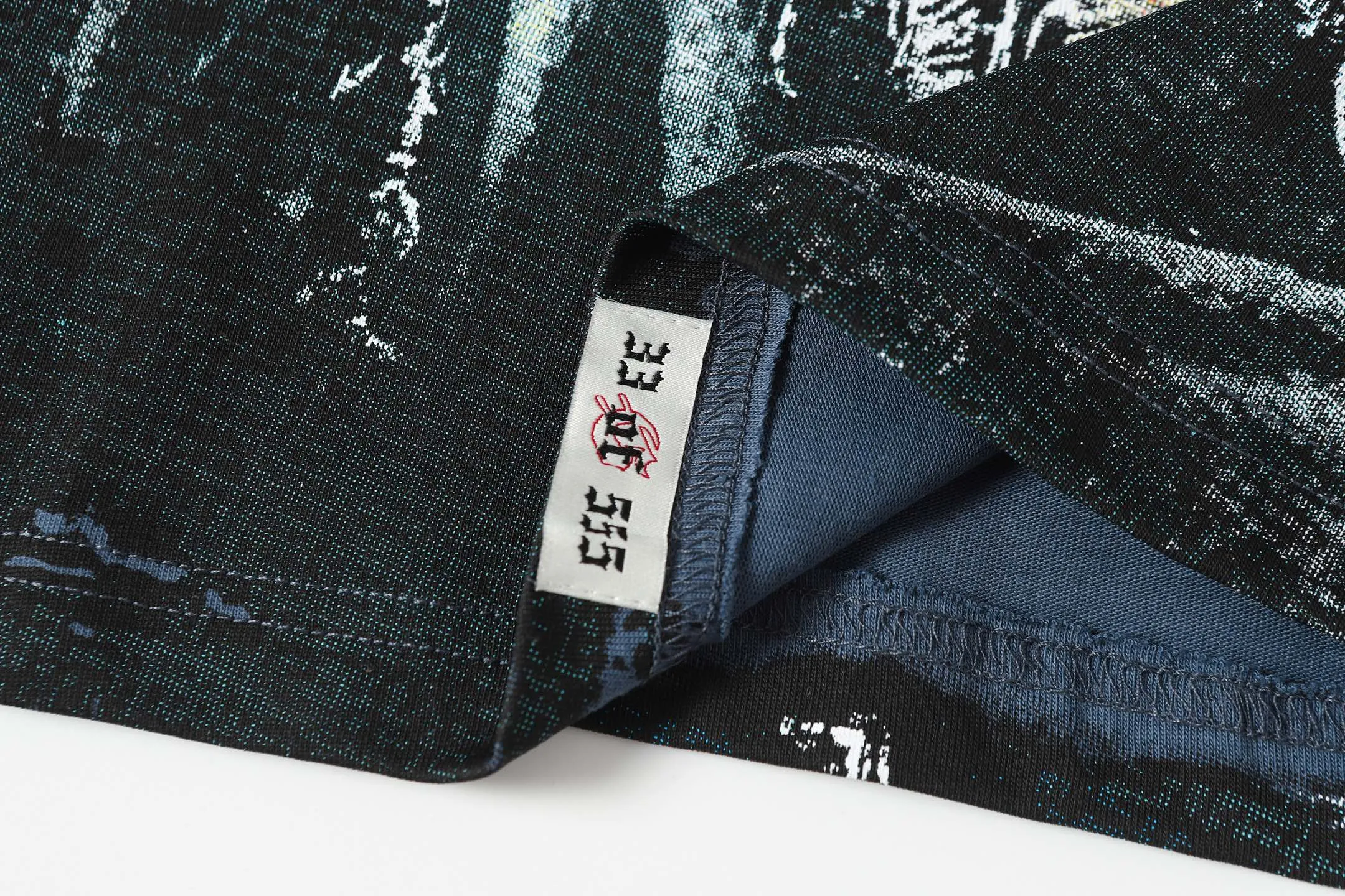 5093#sea blue/apricot P106 Godspeed cross-border American rock and roll street wash retro style short-sleeved T (craft printing) fabric (fabric) 32-count combed double yarn 240 grams weight code (size): S-M-L-XL color (colour): apricot/sea blue