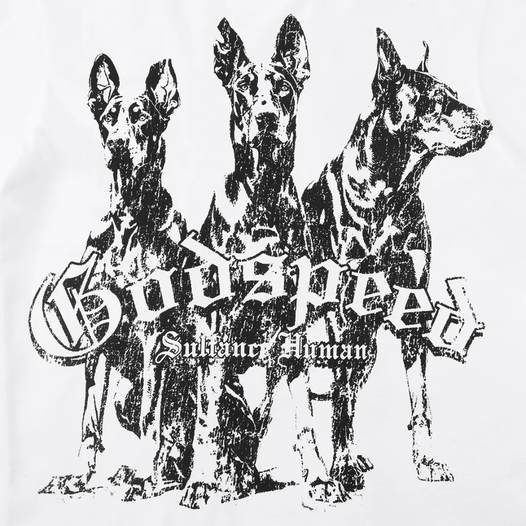 Godspeed high-quality full-body white ink direct-jet short-sleeved P110 full-body printing, no glue-like printing, very breathable, S-XL loose fit