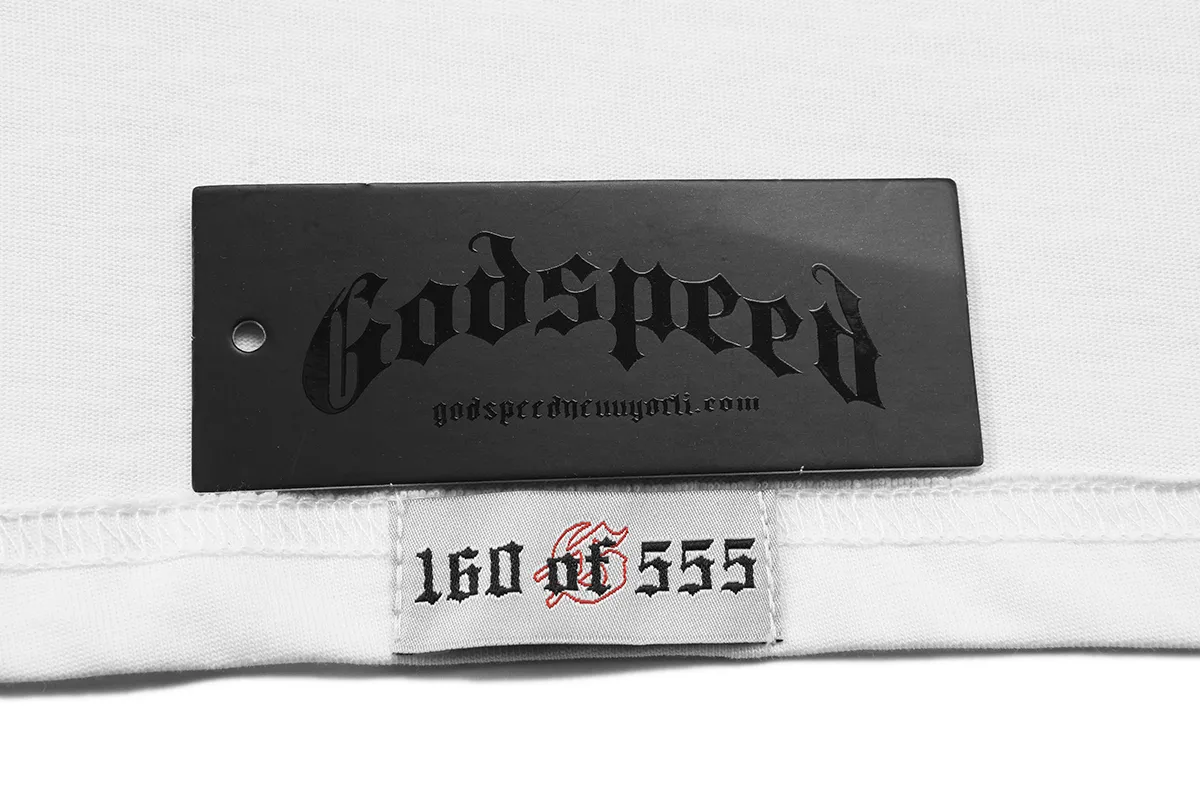 Godspeed high-quality full-body white ink direct-jet short-sleeved P110 full-body printing, no glue-like printing, very breathable, S-XL loose fit