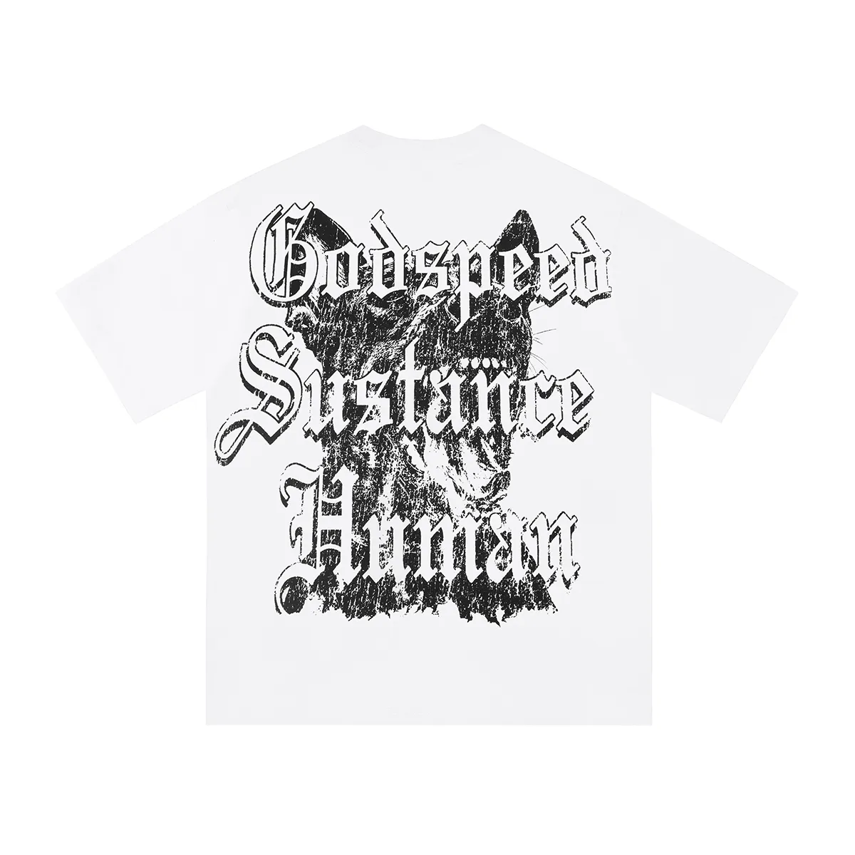 Godspeed high-quality full-body white ink direct-jet short-sleeved P110 full-body printing, no glue-like printing, very breathable, S-XL loose fit