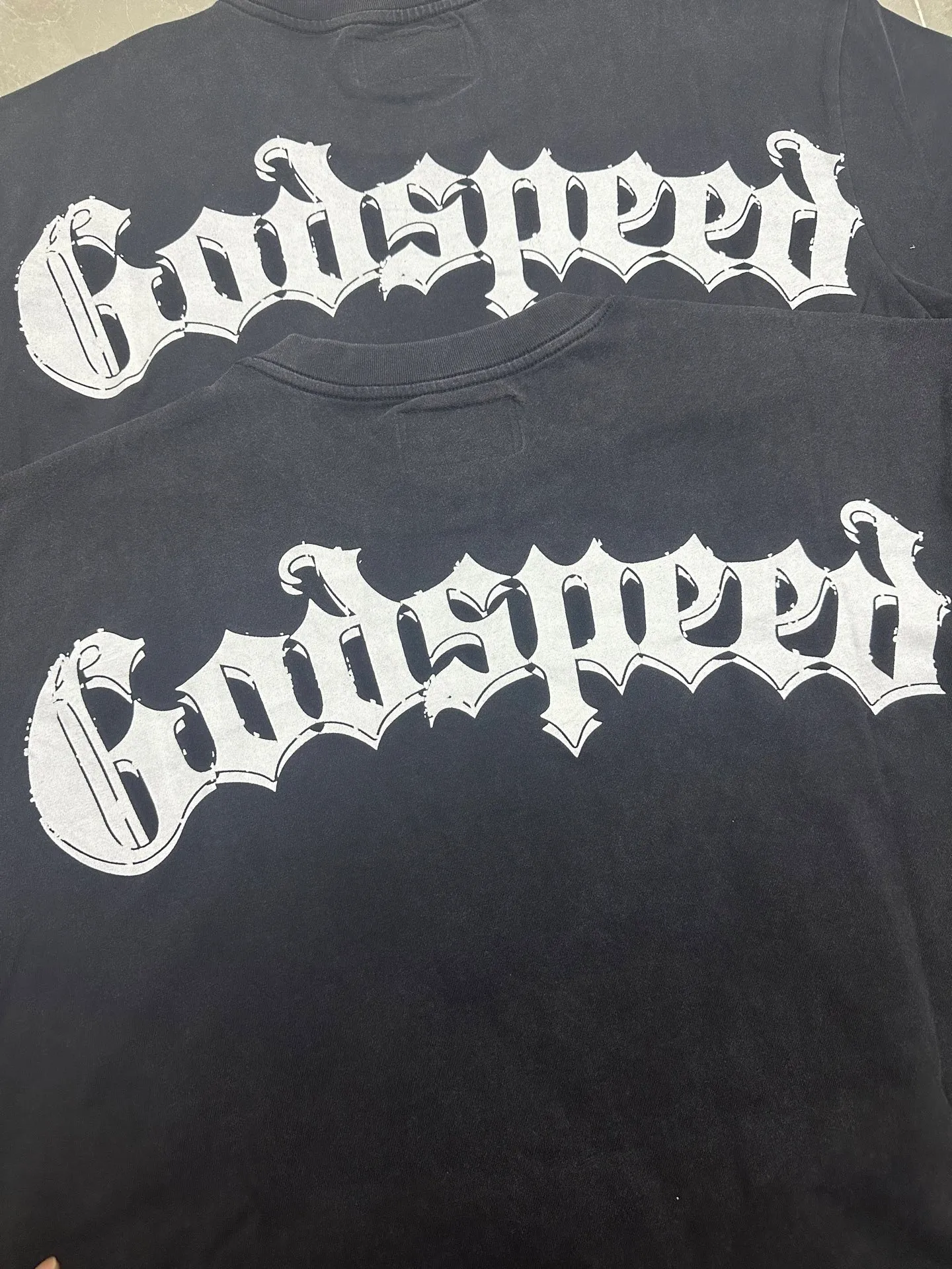 6306# Washed black I P116 Real stock (American fashion niche) Godspeed cross-border American rock street washed retro style short-sleeved T (craft printing) Fabric (fabric): 32 counts combed double yarn 250 grams weight Size (size): S-M-L-XL Color (colour): Washed black