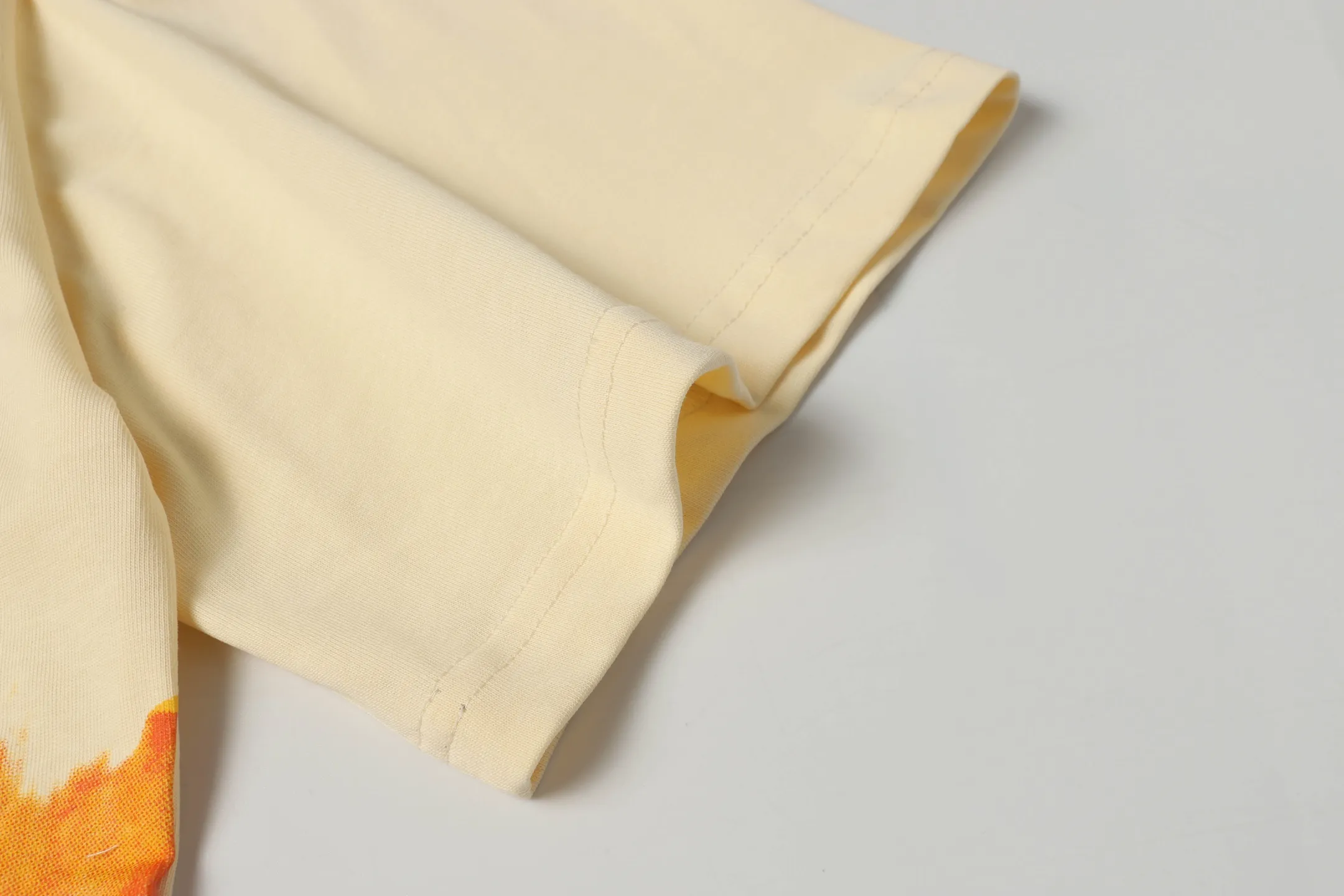 5016#apricot|P104 Godspeed cross-border American rock and roll street washed retro style short-sleeved T (craft printing) fabric (fabric): 32-count combed double yarn 240 grams weight code number (size): S-M-L-XL color (colour): apricot,