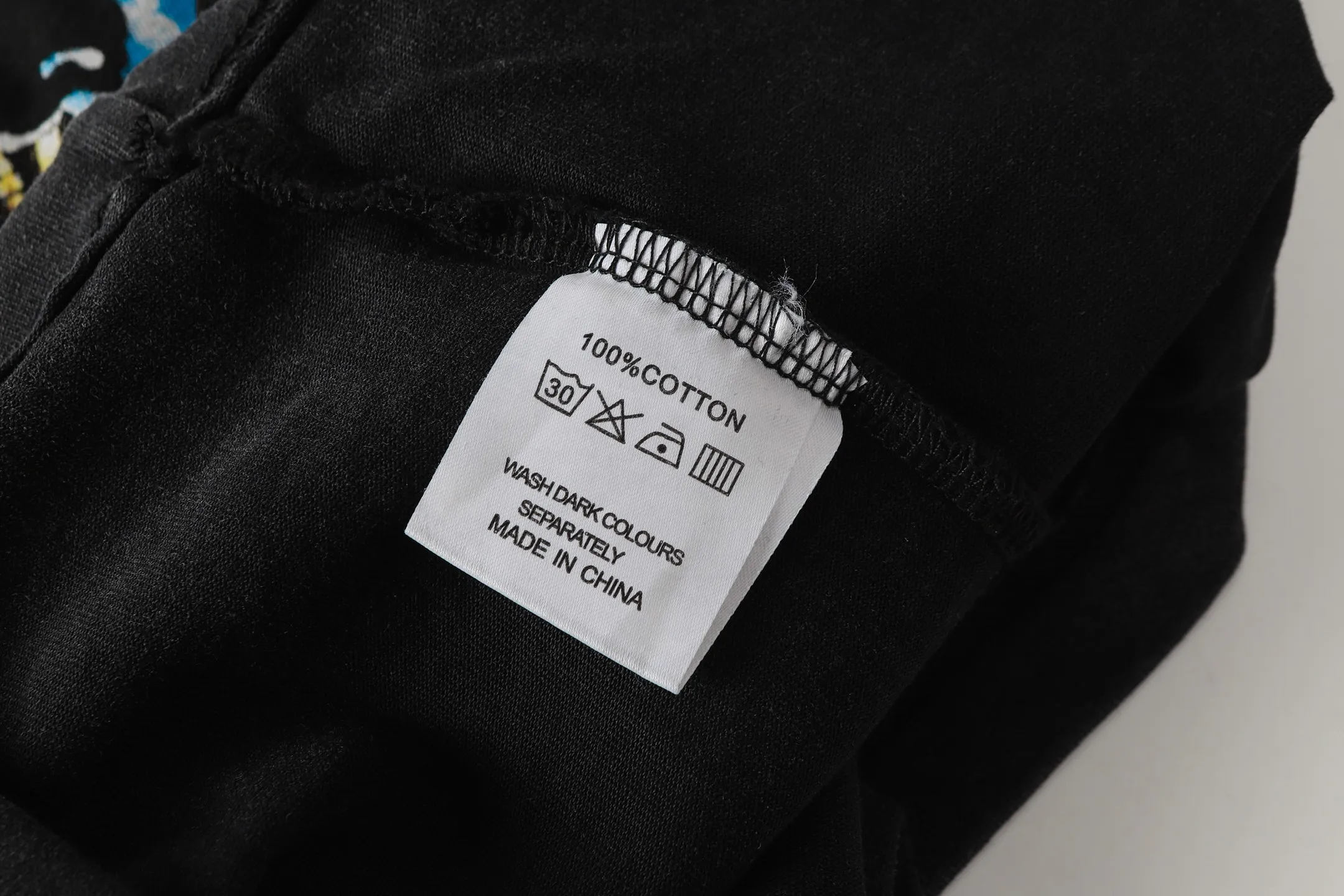 6105#washed black I P116 Godspeed cross-border American rock and roll street washed retro style short-sleeved T (craft printing) fabric (fabric): 32 count combed double yarn 250 grams weight code number (size): S-M-L-XL color (colour): washed black