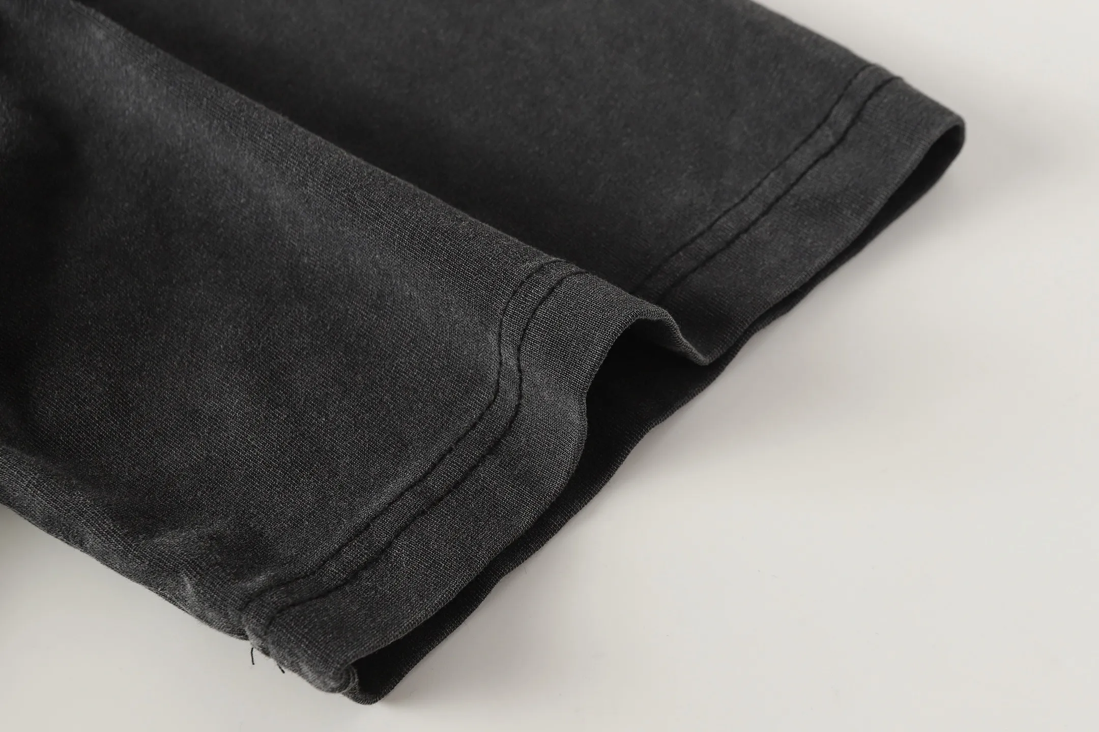 6105#washed black I P116 Godspeed cross-border American rock and roll street washed retro style short-sleeved T (craft printing) fabric (fabric): 32 count combed double yarn 250 grams weight code number (size): S-M-L-XL color (colour): washed black