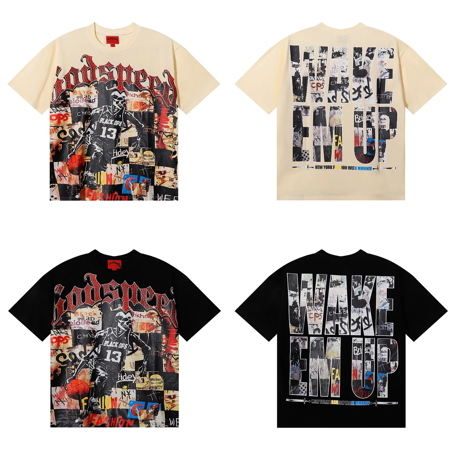 No. 7055, Mechao Godspeed basketball No. 13 athlete poster printing high-quality double yarn pure cotton round neck short-sleeved T-shirt batch 110 Color: black, apricot; Size: S M L XL