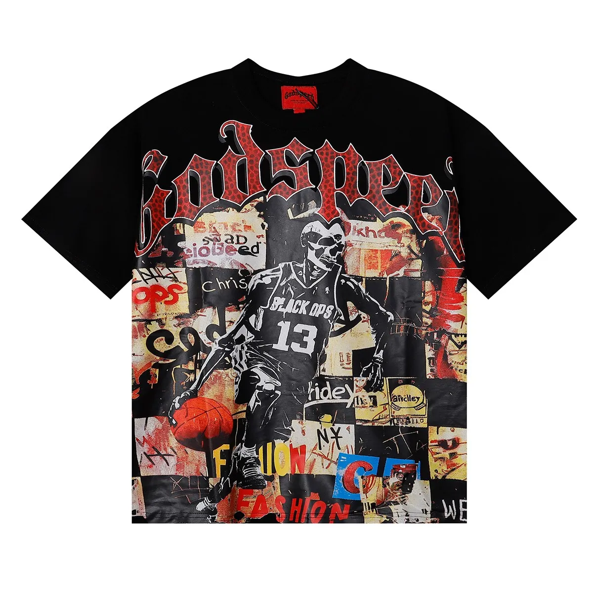 No. 7055, Mechao Godspeed basketball No. 13 athlete poster printing high-quality double yarn pure cotton round neck short-sleeved T-shirt batch 110 Color: black, apricot; Size: S M L XL